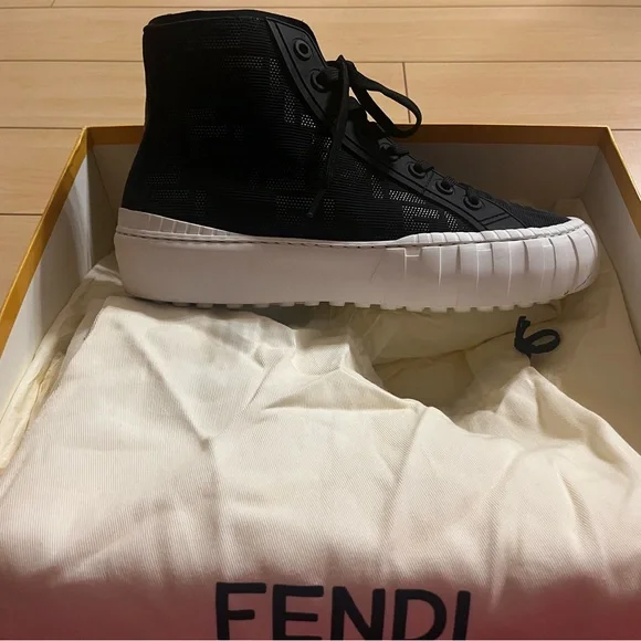 Fendi Black High-Top Sneakers - Picture 4 of 11